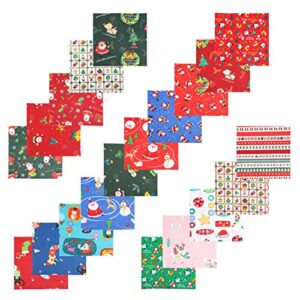 Fabric Fabric Christmas Fabric Bundles Sewing Craft Square Patchwork Printed Fabric Scraps Quilting Sewing Fabric for DIY Christmas 20Pcs Quilting Quilted