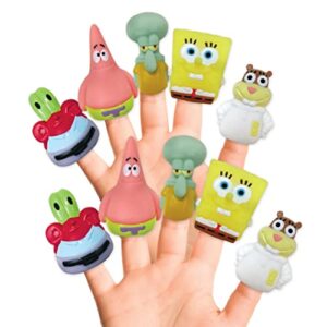 nickelodeon spongebob squarepants 10 pc finger puppet set - party favors, educational, bath toys, story time, floating pool toys, beach toys, finger toys, playtime