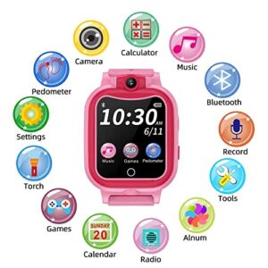 2Pack Kids Smartwatch Watch,Touchscreen Children Smart Watch with Mp3 Pedometer Flashlight Games Radio for Age 4-12 Years