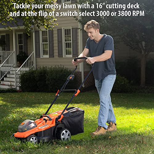 Deco Home 40V 16" Cordless Lawn Mower, 4.0 Ah Battery and Charger Included