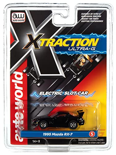 Auto World Xtraction R34 1995 Mazda RX-7 Black HO Scale Slot Car