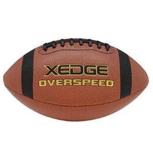 xedge composite leather indoor/outdoor footballs for training and recreational play size 9 (red, official (size 9) /with net bag)