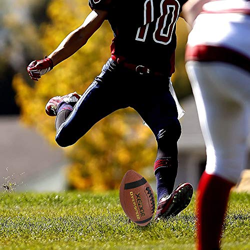 XEDGE Composite Leather Indoor/Outdoor Footballs for Training and Recreational Play Size 9 (red, Official (Size 9) /with net Bag)