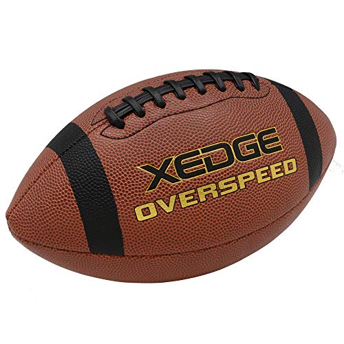 XEDGE Composite Leather Indoor/Outdoor Footballs for Training and Recreational Play Size 9 (red, Official (Size 9) /with net Bag)