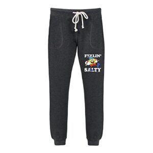 hybrid apparel - spongebob squarepants - feelin salty - women's jogger pant - size 1x heather charcoal