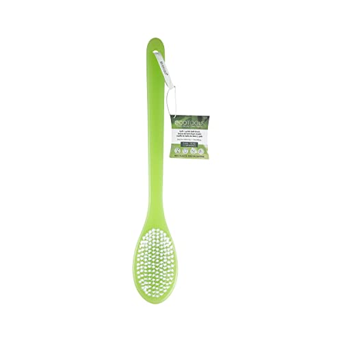 EcoTools Buff and Polish Bath Brush, Exfoliating & Promotes Blood Circulation, Dual Sided Brush for Healthy Looking Skin, Bath & Shower Body Brush, For Men & Women, Green, 1 Count