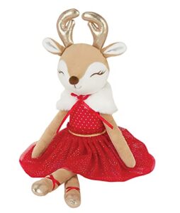 bearington noella plush reindeer ballerina doll, 16.5 inch