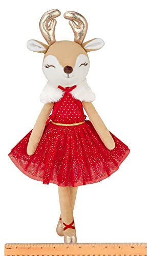 Bearington Noella Plush Reindeer Ballerina Doll, 16.5 Inch