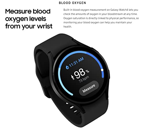 Samsung Galaxy Watch 4 40mm Smartwatch with ECG Monitor Tracker for Health Fitness Running Sleep Cycles GPS Fall Detection LTE US Version, Black (Renewed)