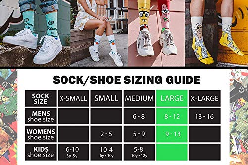 Odd Sox, Nickelodeon SpongeBob Cartoon Socks, Gary The Snail, Fun Novelty Mens Crew, Large