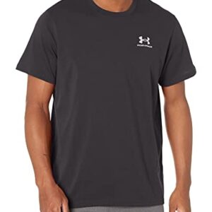 Under Armour Men's Standard Heavyweight Short Sleeve T-Shirt, (001) Black / / White, Large