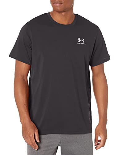 Under Armour Men's Standard Heavyweight Short Sleeve T-Shirt, (001) Black / / White, Large