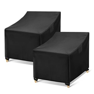 wleafj outdoor chair covers waterproof, black lawn patio furniture covers, heavy duty wicker garden sofa chair cover, 2 pack - 30" w x 37" d x 31" h