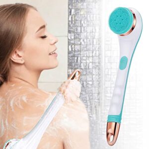 back scrubber shower exfoliating electric back washer shower loofah silicone dry brushing body brush rechargeable power men women foot skin care exfoliator bath brushes for showering