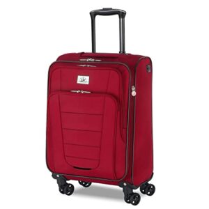 verdi travel carry on luggage with spinner wheels softshell lightweight expandable 20 inch suitcase with usb charging port and 8-wheel spinners carryon bag
