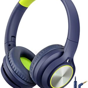 Voopwink Kids Headphones with Microphone, Wired Over Ear Headsets with Limited Volume 85dB/ 94dB for Boys Girls Teens Children Online School/Travel/iPad/Tablet/Cellphone