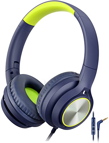 Voopwink Kids Headphones with Microphone, Wired Over Ear Headsets with Limited Volume 85dB/ 94dB for Boys Girls Teens Children Online School/Travel/iPad/Tablet/Cellphone