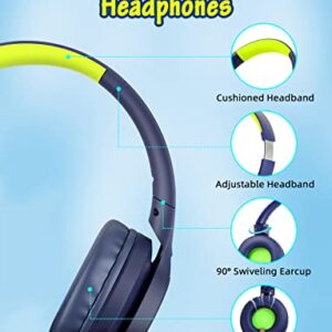 Voopwink Kids Headphones with Microphone, Wired Over Ear Headsets with Limited Volume 85dB/ 94dB for Boys Girls Teens Children Online School/Travel/iPad/Tablet/Cellphone