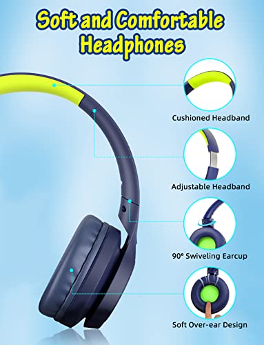 Voopwink Kids Headphones with Microphone, Wired Over Ear Headsets with Limited Volume 85dB/ 94dB for Boys Girls Teens Children Online School/Travel/iPad/Tablet/Cellphone