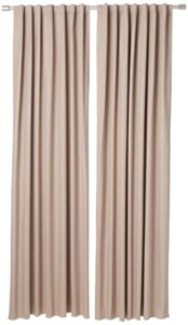 amazon basics room darkening blackout window curtains with back tab hanging loops - 52" x 96", taupe