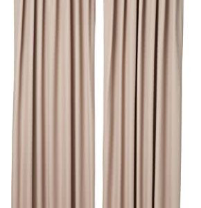 Amazon Basics Room Darkening Blackout Window Curtains with Back Tab Hanging Loops - 52" x 96", Taupe