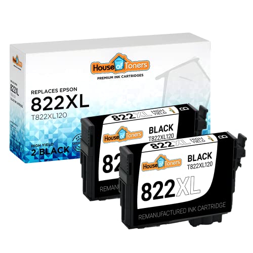 Houseoftoners Remanufactured Ink Cartridge Replacement for Epson 822 XL 822XL for Workforce Pro WF-3820 WF-4820 WF-4830 WF-4834 Printer (2B)