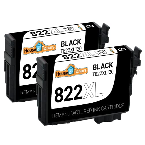 Houseoftoners Remanufactured Ink Cartridge Replacement for Epson 822 XL 822XL for Workforce Pro WF-3820 WF-4820 WF-4830 WF-4834 Printer (2B)