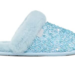 UGG Women's Scuffette II Chunky Sequin Slipper, SEA Breeze, 6