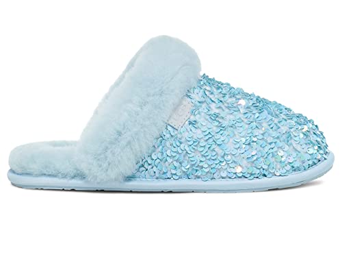 UGG Women's Scuffette II Chunky Sequin Slipper, SEA Breeze, 6