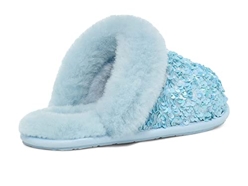 UGG Women's Scuffette II Chunky Sequin Slipper, SEA Breeze, 6