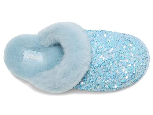 UGG Women's Scuffette II Chunky Sequin Slipper, SEA Breeze, 6