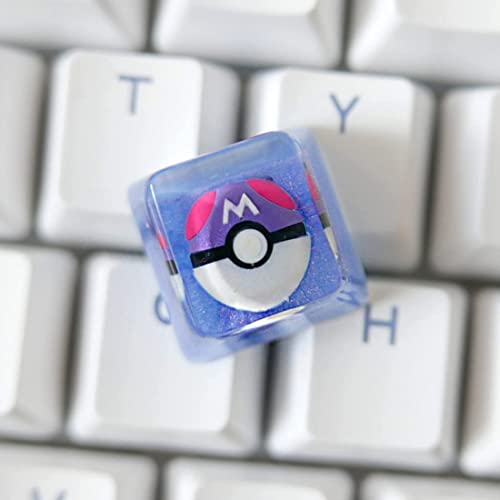 Shunwei-shop Gaming Keycaps Pikachu Resin Keycaps for Cherry MX Swtiches (Master Ball)