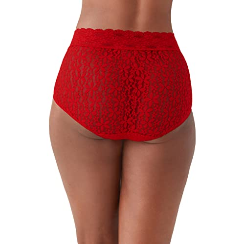 Wacoal Women's Halo Lace Brief Panty, Barbados Cherry, Large