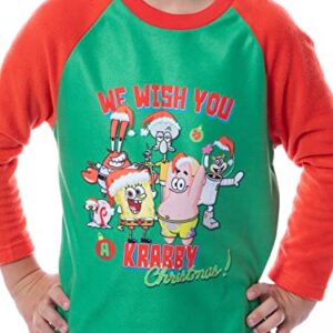 Nickelodeon Boys' SpongeBob SquarePants A Krabby Christmas Pajama Set (8) Red