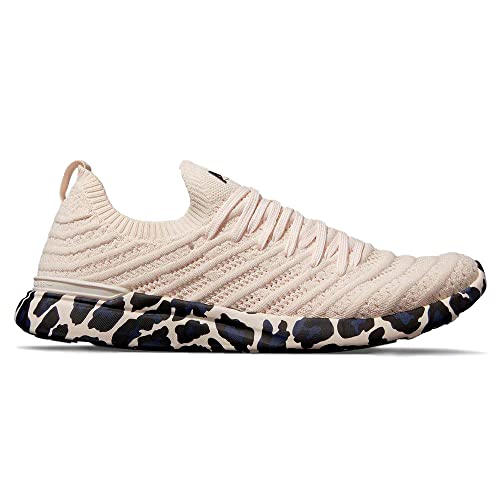 APL: Athletic Propulsion Labs Women's Techloom Wave Sneakers, Creme/Black/Leopard, 8