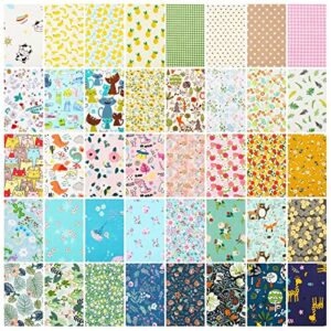 40 Pcs 10 x 10 Inches Cotton Fabric Bundle Squares Precut Fabric Squares Multi Color Floral Fat Squares Sheets for Kids DIY Craft Quilting Sewing (Vintage Patterns)