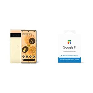 google pixel 6 pro - 5g android phone - 128gb - sorta sunny with fi sim card kit