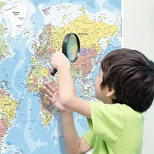 Hambli World Map For Wall – 37” x 26” Large Map of the World Poster - World Map Wall Art For Classroom, Kids & Travel