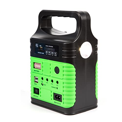 Solar Generator - Portable Power Station for Emergency Power Supply,Portable Generators for Camping,Home Use&Outdoor,Solar Powered Generator With Panel Including 3 Sets LED Light (green)