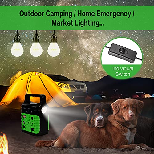 Solar Generator - Portable Power Station for Emergency Power Supply,Portable Generators for Camping,Home Use&Outdoor,Solar Powered Generator With Panel Including 3 Sets LED Light (green)