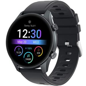 smart watch for men women quick text reply 1.2" amoled always-on display for android phones and ios compatible iphone samsung oxygen heart rate monitor 3atm smartwatch