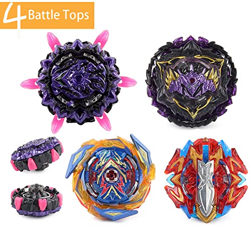 Burst Battle Top Set Itcaoseklu 4 Battling Tops 2 Launchers Blast Gyro Game with Arena, Battling Tops Stadium Gift for Kids Children Boys Ages 6 7 8+