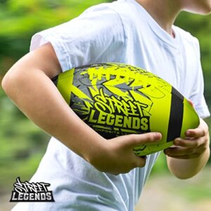 Street Legends Youth Football for Kids, Graffiti Printed Composite Leather Size 8 Football- Includes Pump, Made for Training, Practicing, & Recreational Play, Volt