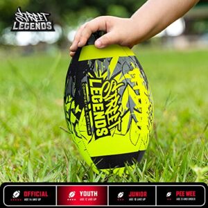 Street Legends Youth Football for Kids, Graffiti Printed Composite Leather Size 8 Football- Includes Pump, Made for Training, Practicing, & Recreational Play, Volt
