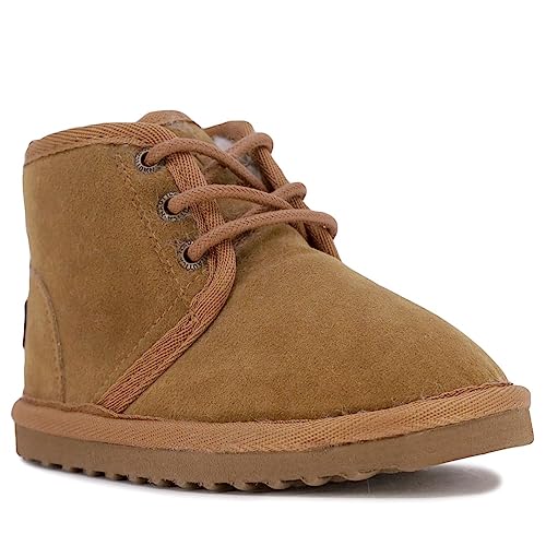 Nautica Kids Boot With Sherpa Fur Lining For Snow And Winter-Warm Ankle Slipper Bootie For Boys & Girls - Sizes For Big Kid - Little Kid-Toddler-Dulverton-Tan Size-11