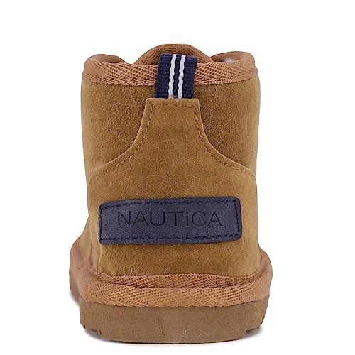 Nautica Kids Boot With Sherpa Fur Lining For Snow And Winter-Warm Ankle Slipper Bootie For Boys & Girls - Sizes For Big Kid - Little Kid-Toddler-Dulverton-Tan Size-11