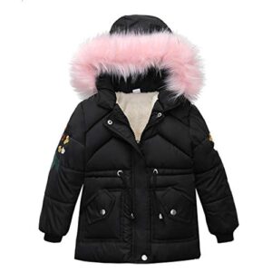 enjocho baby toddler boys girls winter jacket coat warm clothes 2-7 years old kids fashion long sleeve hoodie outerwear (black, 4-5 years)