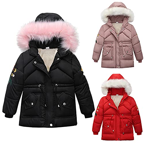 EnJoCho Baby Toddler Boys Girls Winter Jacket Coat Warm Clothes 2-7 Years Old Kids Fashion Long Sleeve Hoodie Outerwear (Black, 4-5 Years)