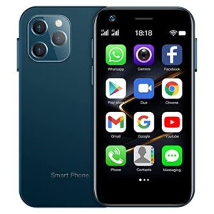 global version soyes xs12 mini 4g smartphone 3.0 inch dual sim ultra thin unlocked card mobile phone wifi bluetooth hotspot student pocket cellphone (blue 64gb)
