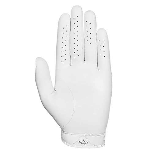 Callaway Golf 2022 Tour Authentic Glove (White, Standard Large, Worn on Left Hand)